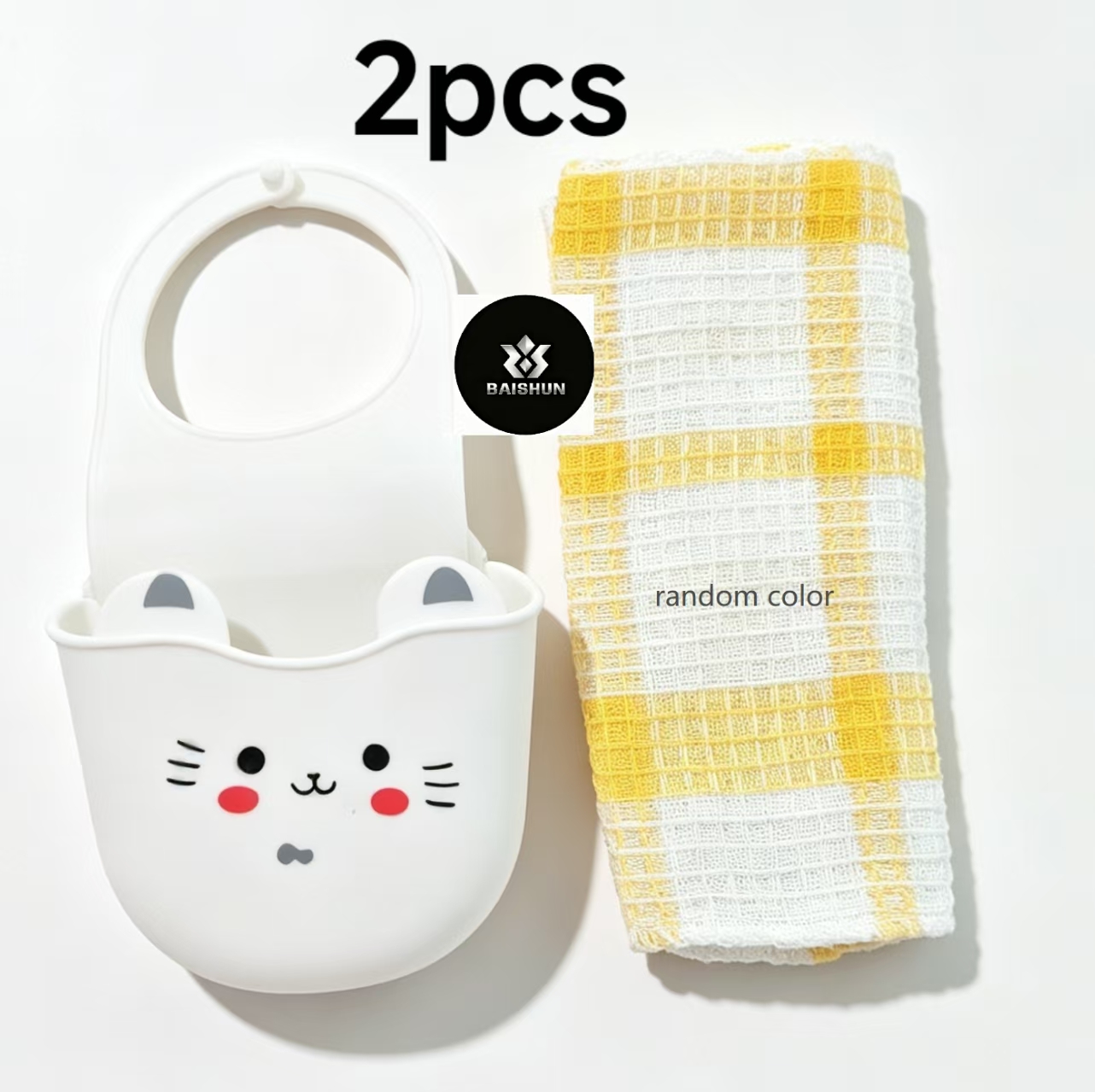 Silicone Tap Washer - 2個入りのかわいい猫型シリコン製蛇口カバー（排水穴付きスポンジホルダー）、キッチンシンク排水ラック、キッチン用カウンタートップ収納オーガナイザー