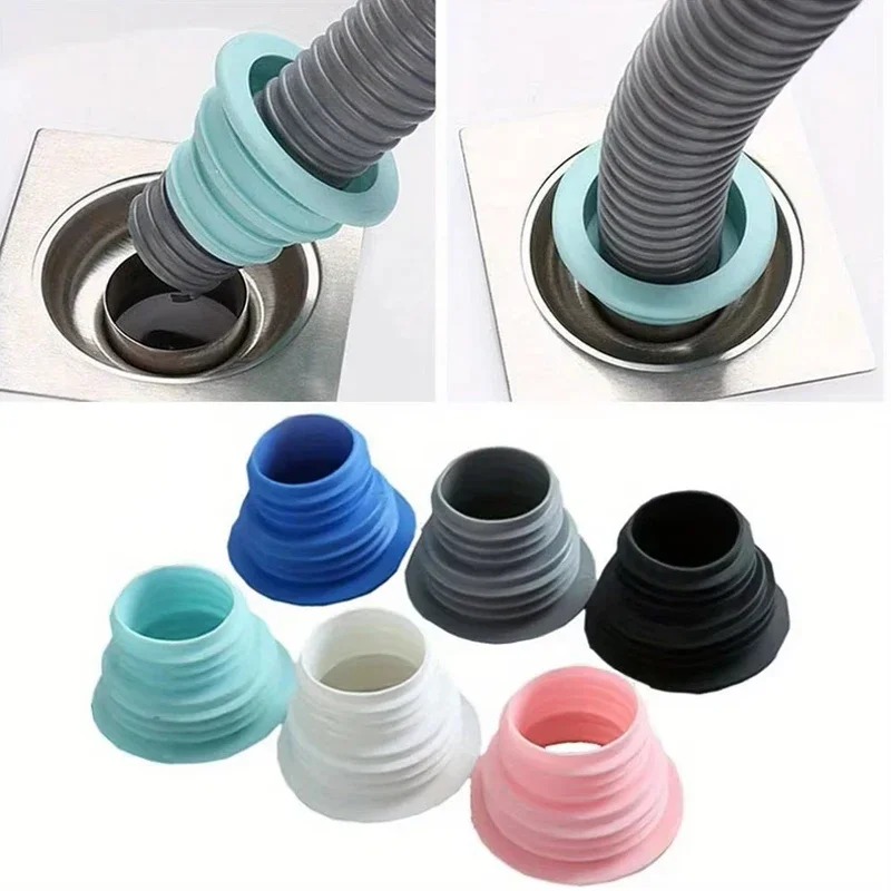 Drain Pipe Clip - 消臭排水シールリング防水シールプラグ防臭ストッパーキッチン下水道床洗濯機排水管用