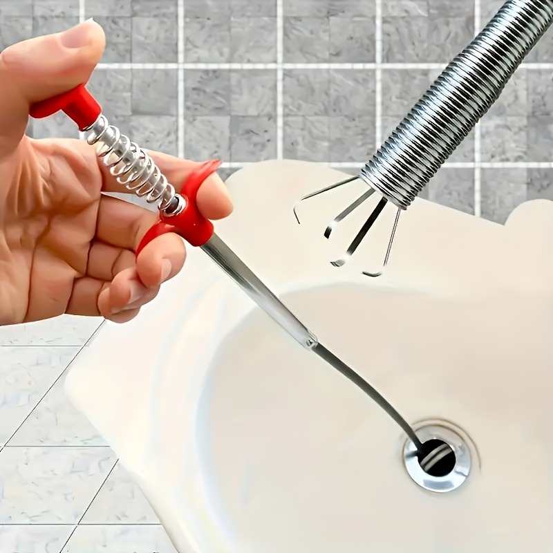 Drain Pipe Clip - 1個入り下水道清掃器、トイレの詰まり解消器 - 家庭用トイレ清掃器、4つの爪を備えた専門家用下水道清掃器、パイプ清掃器、排水管の清掃に適した柔軟なハンドル、ゴミを拾うためのゴミクリップ、家庭用シンク、排水管、トイレ、レストランやホテルのシンク清掃クリップ